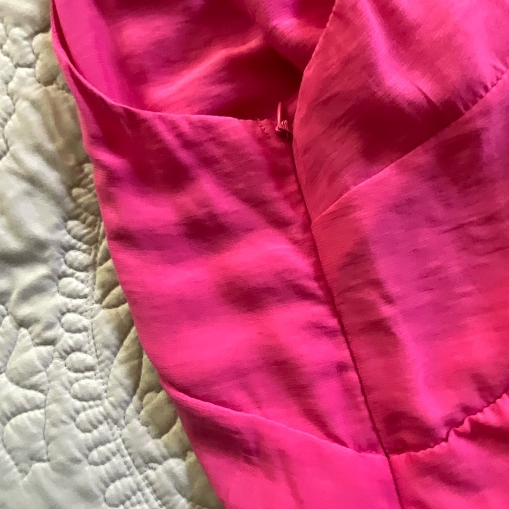 Do+Be Hot Pink Tiered Ruffle Mini Dress Large - Picture 4 of 6